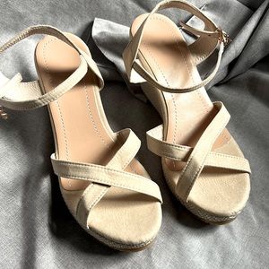 Nude sandals, never worn